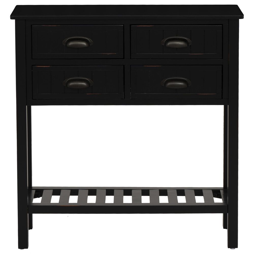 Linon Home Decor Blume 4-Drawer Console in Antique Black, , large