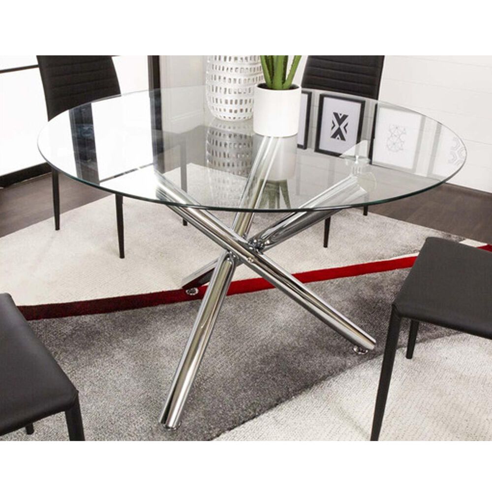 Penny Lane Amber Dining Table in Clear and Chrome - Table Only, , large
