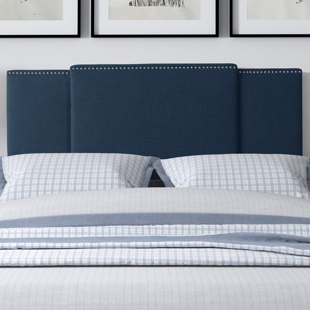 CorLiving Fairfield 3-in-1 Expandable Panel Headboard in Navy Blue, , large
