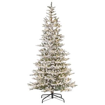 The Gerson Company 9" Natural Cut Lightly Flocked Christmas Tree in White, , large