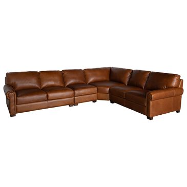 Bordeaux & Co 4-Piece Leather Sectional in Leon Maple, , large