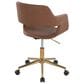 Lumisource Margarite Task Chair with Brown Faux Leather Cushion in Black, , large