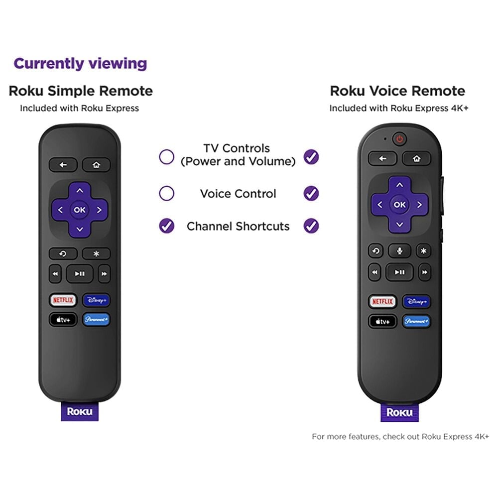 Roku Express Streaming Media Player with Standard Remote in Black, , large
