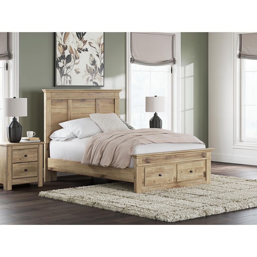 Ashley Makidern 2-Piece Full Storage Bedroom Set with Two Drawers in Natural Brown, , large