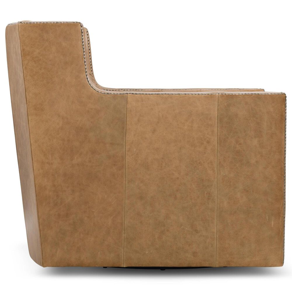 Bernhardt Candace Leather Swivel Chair in Tan, , large