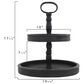Creative Coop 2-Tier Tray with Metal Handle in Distressed Black, , large