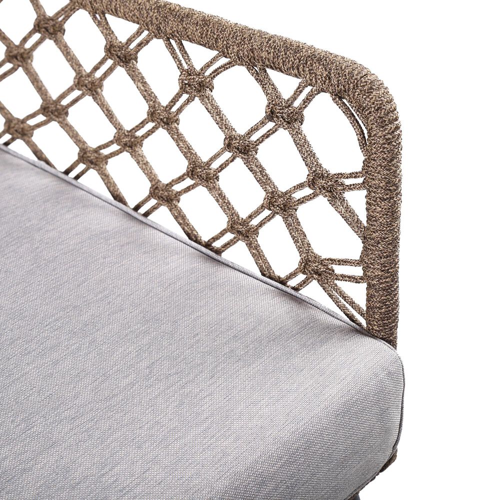 Hearth and Haven MarcoOutdoor Lounge Chair with Light Brown Truffle Rope in Gray, , large