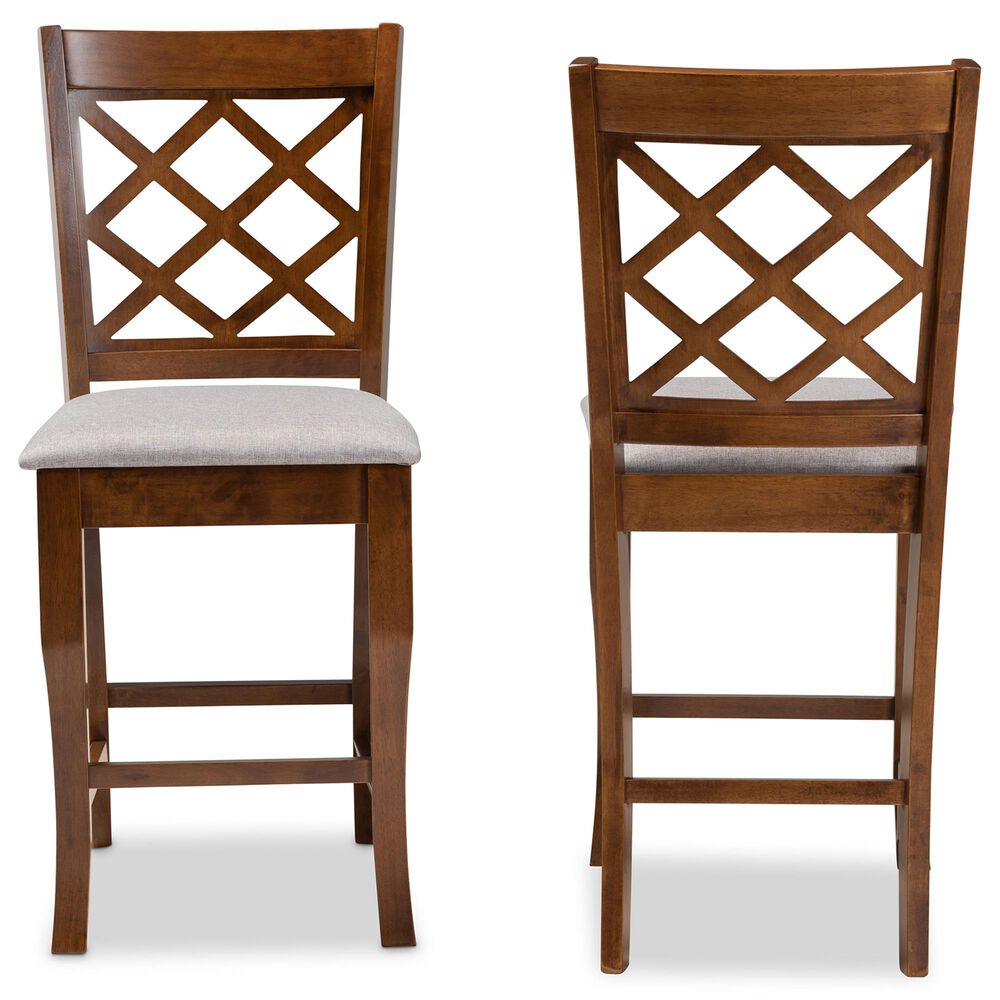 Baxton Studio Aria Counter Height Chair in Grey/Walnut &#40;Set of 2&#41;, , large