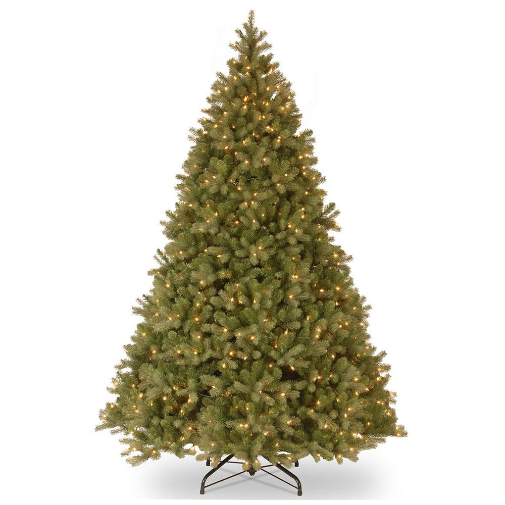 National Tree 9" Feel Real Downswept Douglas Fir Hinged Tree with 900 Dual Color LED Lights, , large