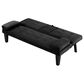 HOMLUX 65" Futon Sleeper Sofa Bed with Adjustable Backrest and Cup Holders in Black, , large
