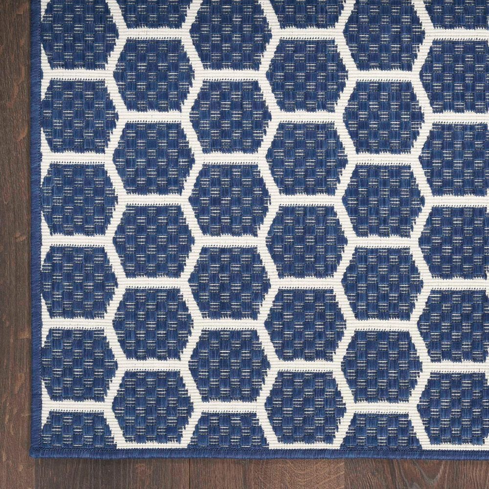 Nourison Twist Reversible 8&#39; x 10&#39; Navy Indoor/Outdoor Area Rug, , large