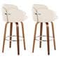 LumiSource Dahlia Swivel Bar Stool with Cream Faux Leather Upholstery in Walnut and Chrome (Set of 2), , large