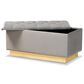 Baxton Studio Powell Storage Ottoman in Grey and Gold, , large