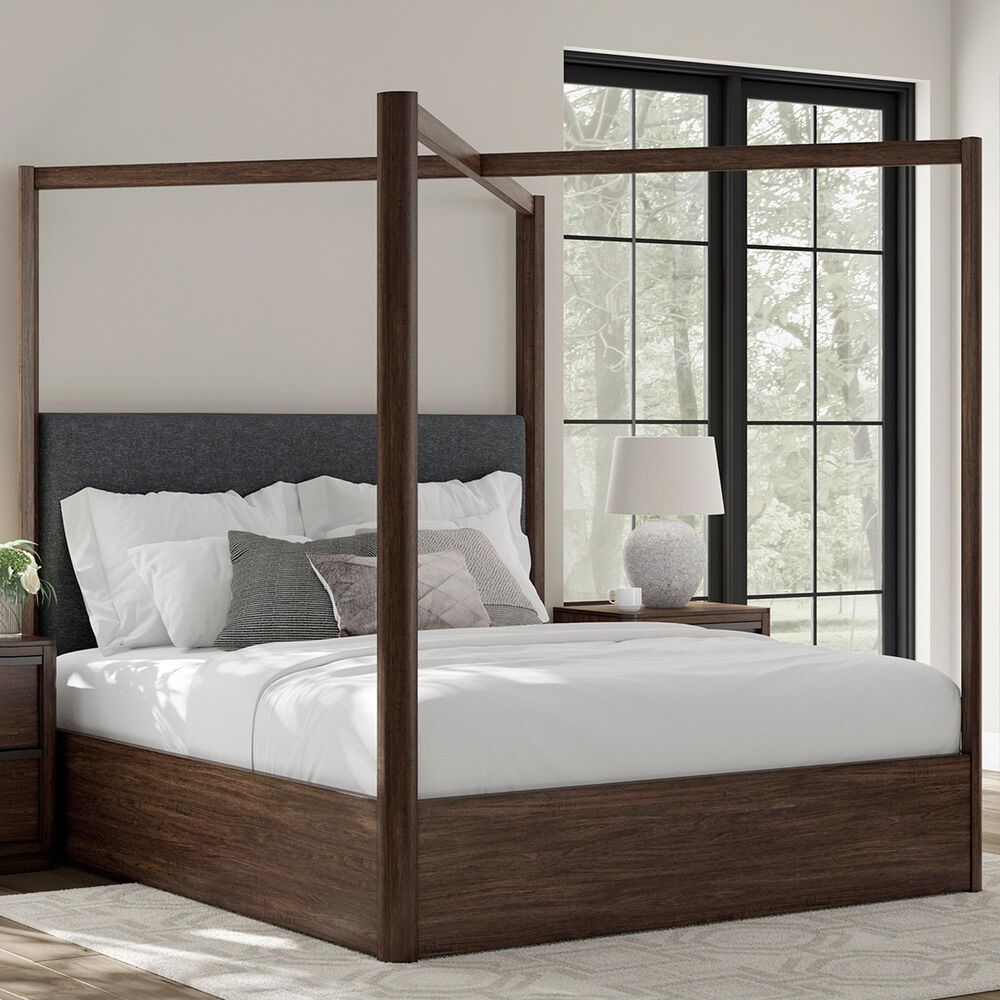Millenium Dilenno California King Canopy Panel Bed in Dark Brown, , large