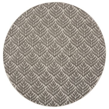 Nourison Aloha 7"10" Round Charcoal Indoor/Outdoor Area Rug, , large