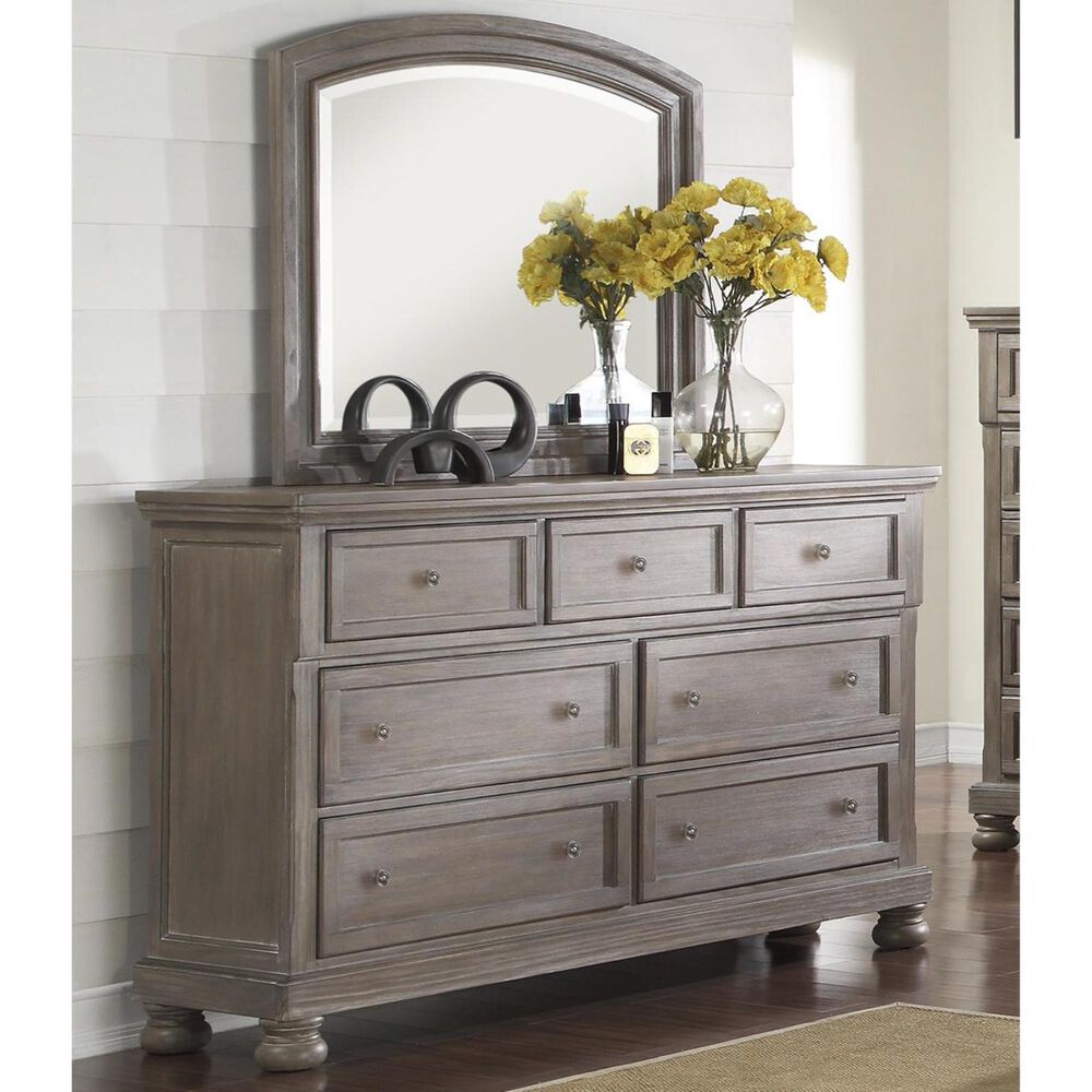 New Heritage Design Allegra Dresser and Mirror in Pewter, , large