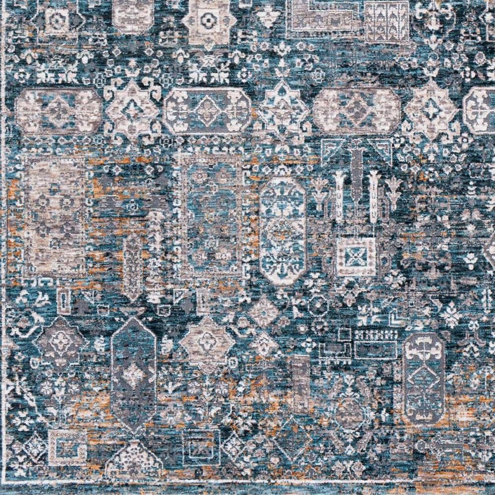 Surya Cardiff Blue, Deep Teal, Medium Gray, Light Gray, Camel and Charcoal 12&#39; x 15&#39; Area Rug, , large