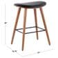 Lumisource Saddle Counter Stool with White Cushion in Walnut and Chrome (Set of 2), , large
