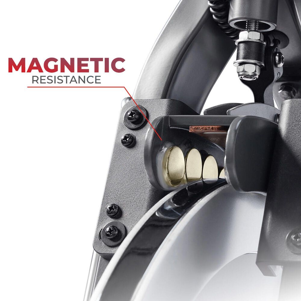 Sunny Health &amp; Fitness Premium Smart Magnetic Belt Drive Indoor Cycling Exercise Bike in Grey, , large