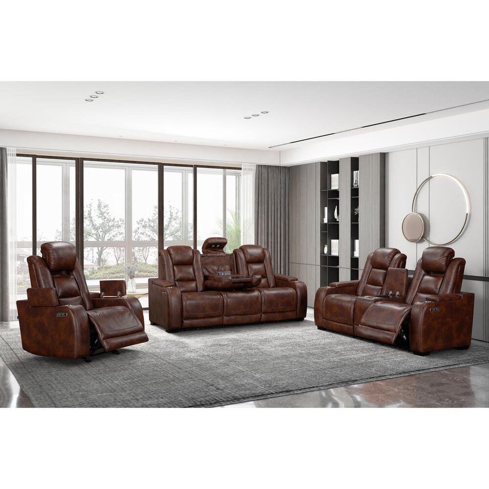 New Heritage Design Chester Power Glider Recliner in Brown, , large