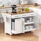 HOMLUX 59" Kitchen Island with 2 Pull Out Cabinet Organizers in White, , large