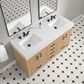 37B Alanya 60" Double Bathroom Vanity in Warm Oak with White Composite Stone Top, , large