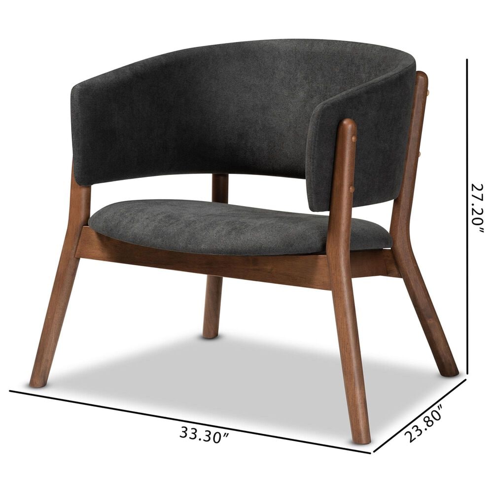 Baxton Studio Baron Accent Chair in Dark Grey (Set of 2), , large