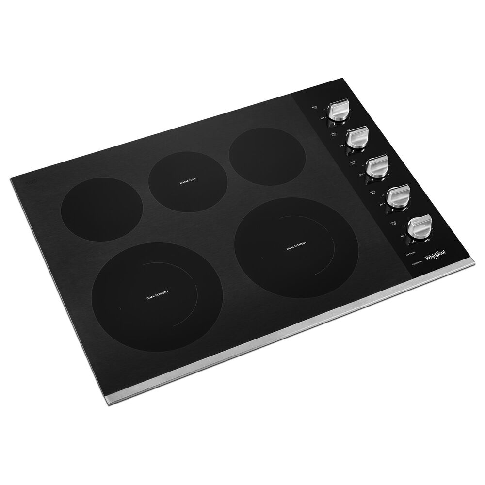Whirlpool 2-Piece Kitchen Package with 10 Cu. Ft. Double Smart Wall Oven and Electric Cooktop in Fingerprint Resistant Stainless Steel, , large