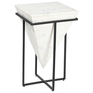 Linden Boulevard Luca Accent End Table in White and Black, , large