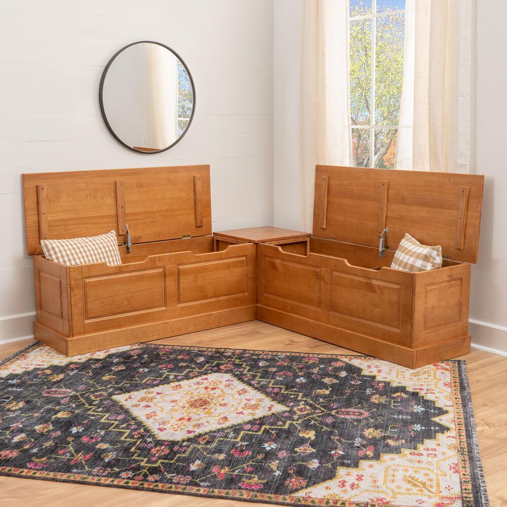 Linon Home Decor Tobin Backless Nook in Caramel, , large