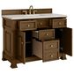 James Martin Vanities Brookfield 48" Single Bathroom Vanity in Honey Oak with 3 cm Victorian Silver Quartz Top and Rectangular Sink, , large