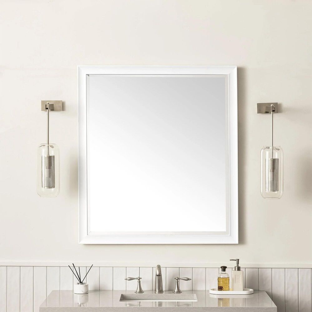 James Martin Vanities Glenbrooke 36&quot; Rectangular Mirror in Bright White, , large