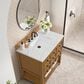 James Martin Vanities Malibu 36" Single Bathroom Vanity in Amber Birch with 3 cm Ethereal Noctis Quartz Top and Rectangular Sink, , large