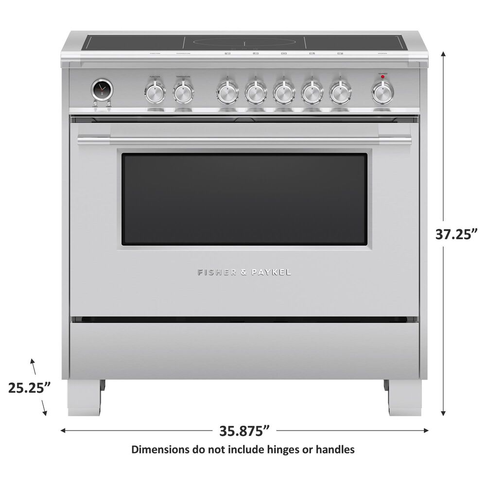 Fisher &amp; Paykel 36&quot; Classic Induction Range with 5 Burners in Stainless Steel, , large