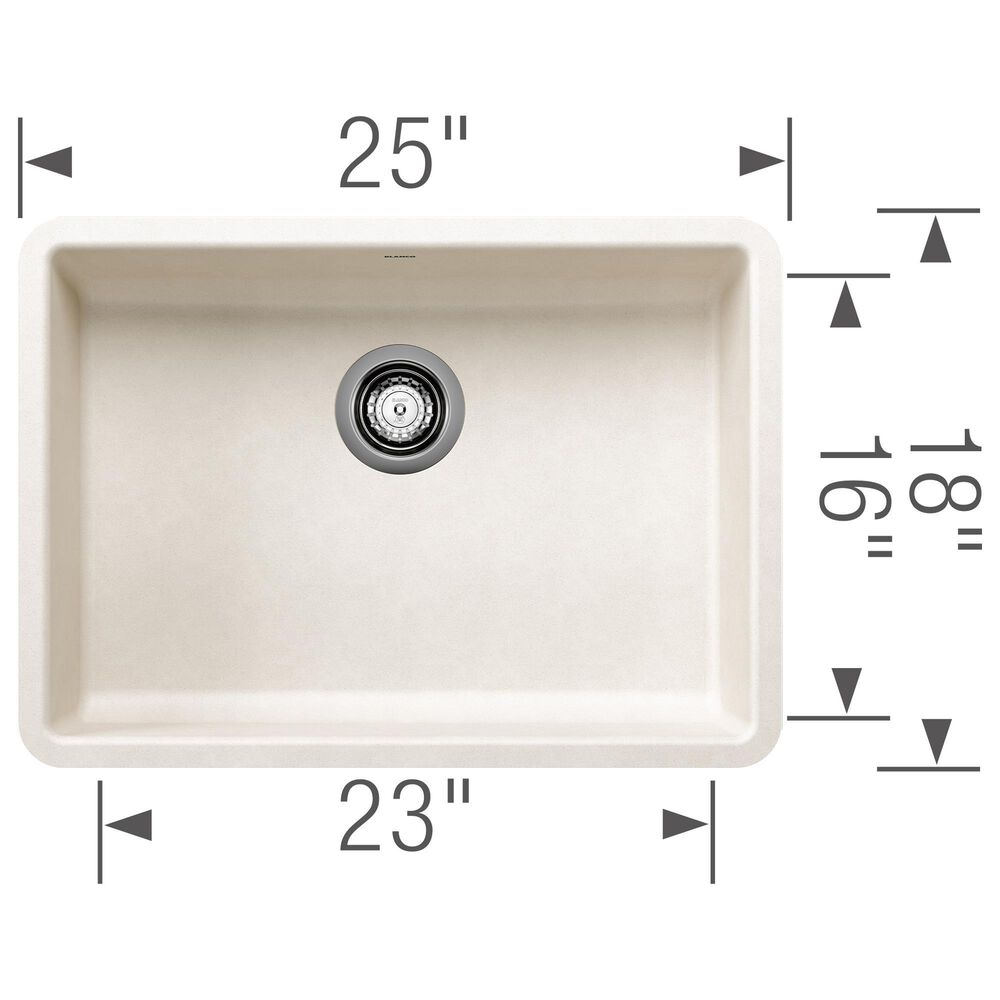 Blanco Precis 25&quot; ADA Single Bowl Kitchen Sink in Soft White, , large