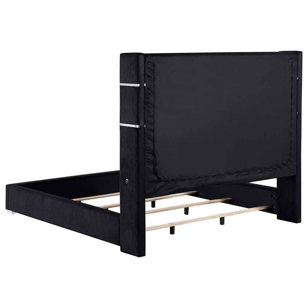 Coaster Tisdall and Lucia 4-Piece Eastern King Bedroom Set in Black and Chrome, , large