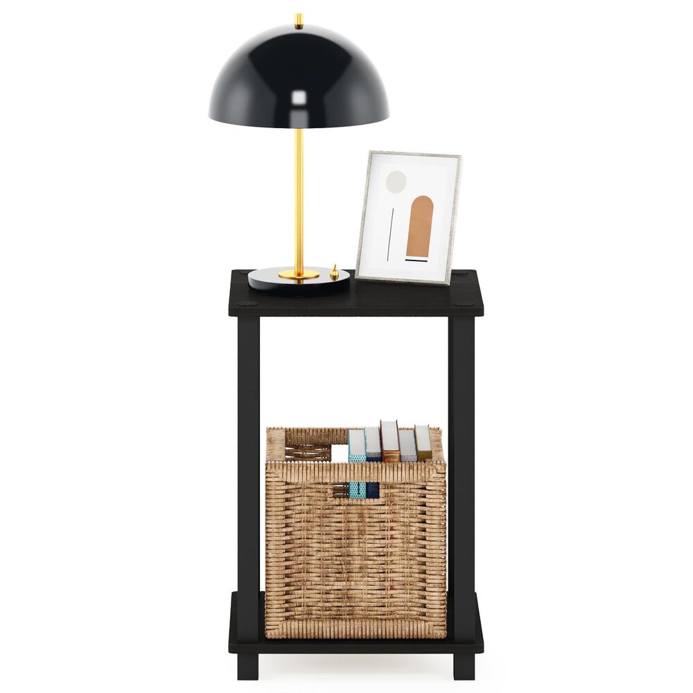HOMLUX Simplistic 1-Tier End Table in Espresso and Black, , large