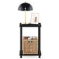 HOMLUX Simplistic 1-Tier End Table in Espresso and Black, , large
