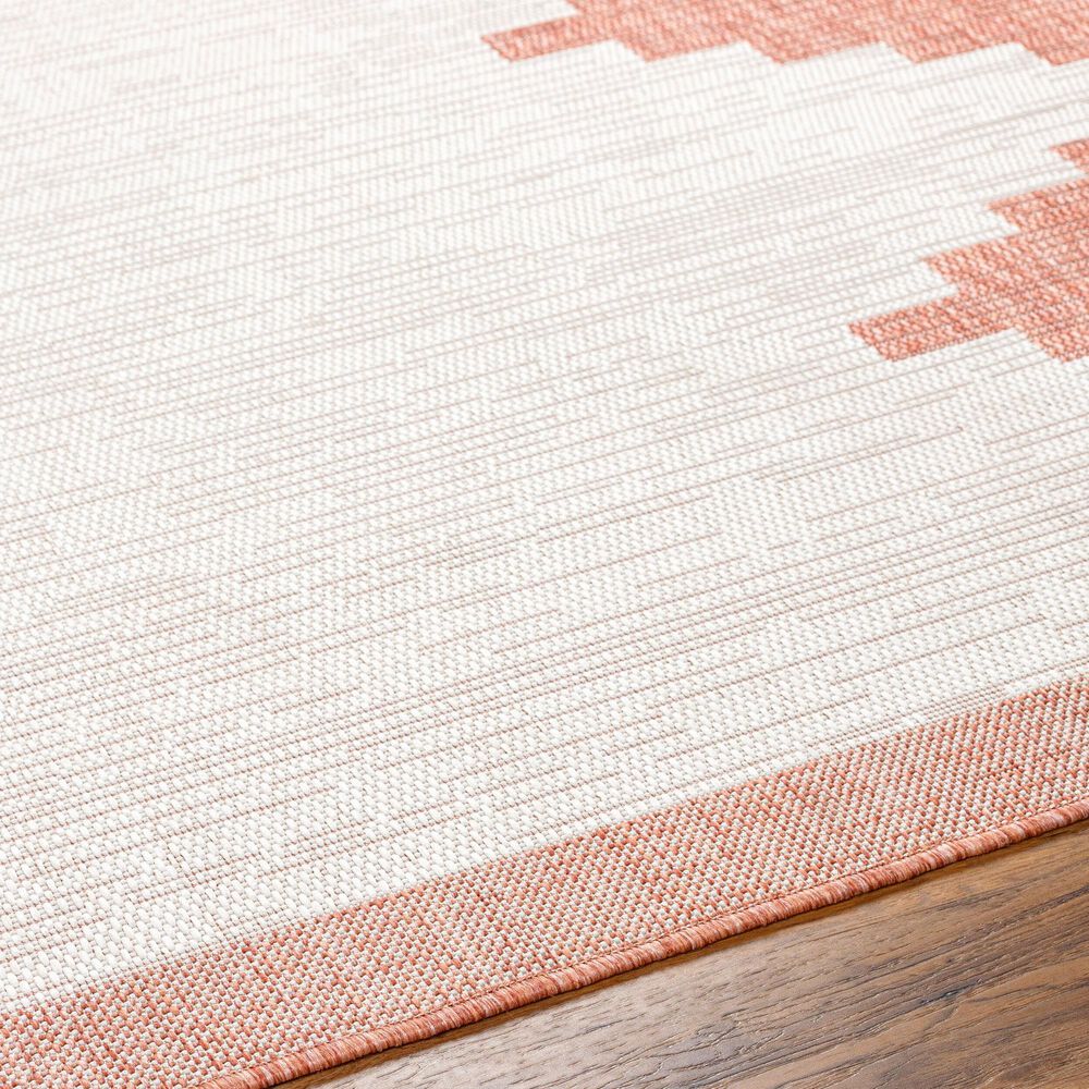 Surya Eagean EAG-2436 Rust, Ivory, Dusty Pink and Dusty Coral 2&#39; x 2&#39;11&quot; Indoor/Outdoor Area Rug, , large