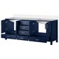 Lexora Home Jacques 80" Double Bathroom Vanity in Navy Blue with 2 cm White Cultured Marble Top and Rectangular Sinks, , large