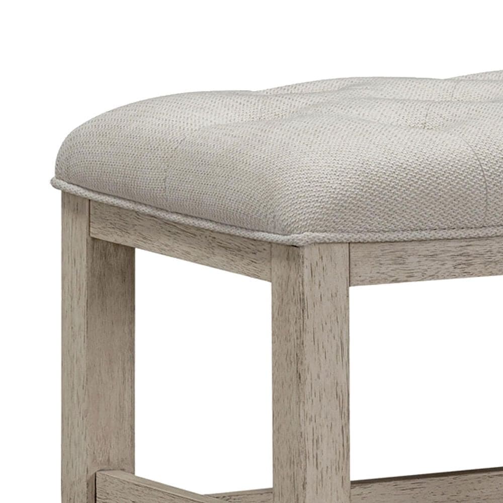 Riva Ridge Provence Vanity Button-Tufted Bench in Bisque Linen, , large