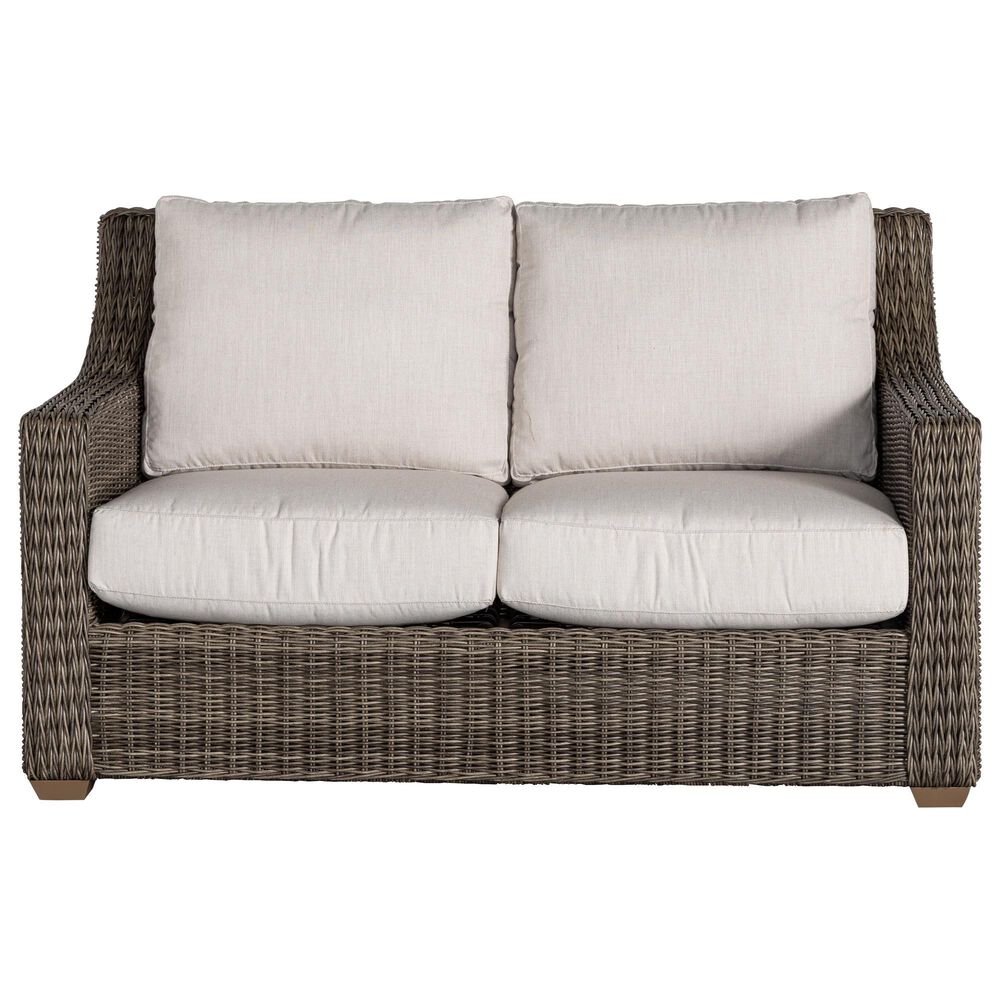 Venture Oasis Wicker Loveseat with Birch Cushion in Ash Gray, , large