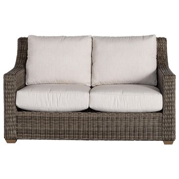 Venture Oasis Wicker Loveseat with Birch Cushion in Ash Gray, , large