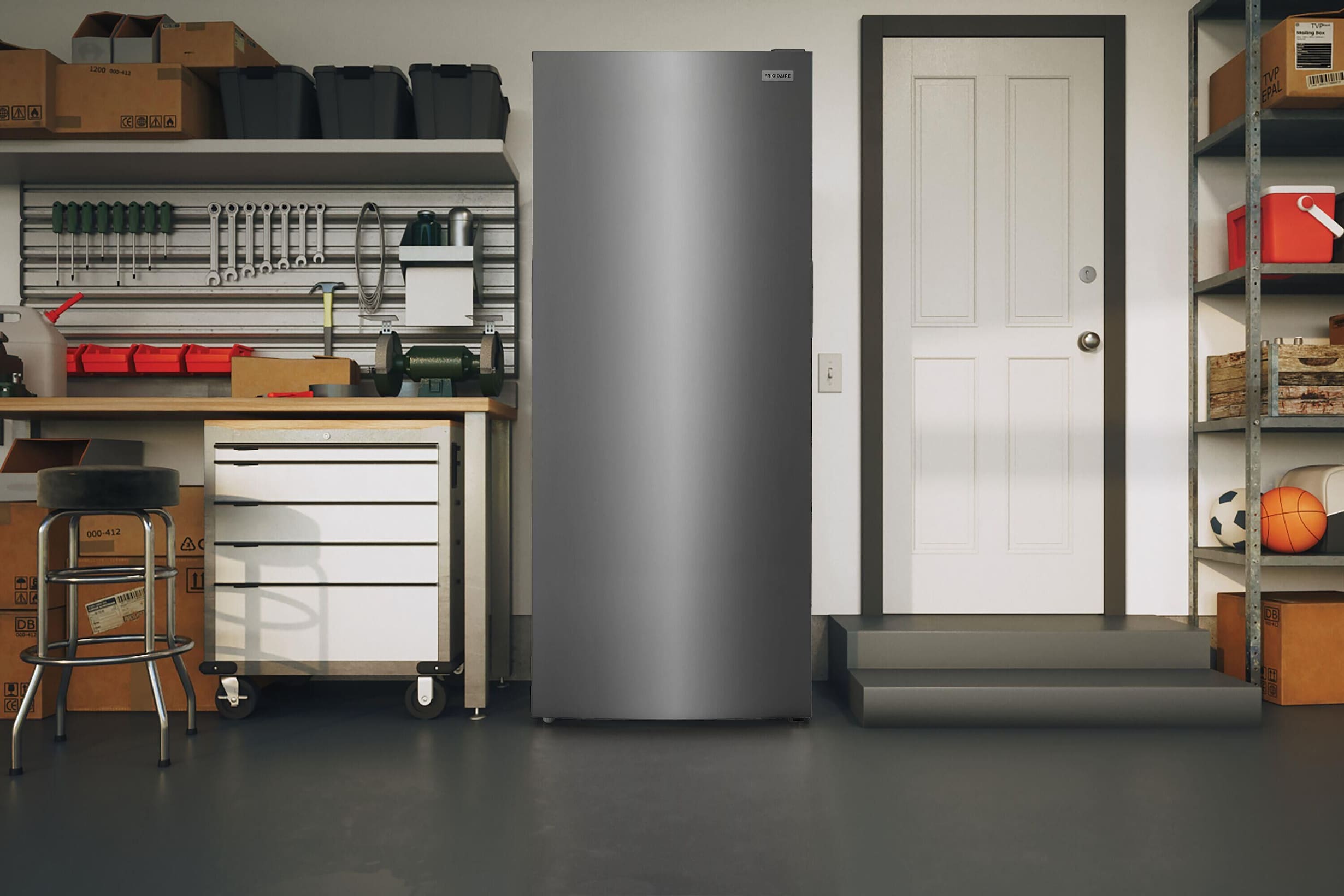 Frigidaire 16 Cu. Ft. Garage Ready Upright Freezer in Fingerprint