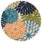 Nourison Aloha ALH05 5"3" Round Multicolor Indoor/Outdoor Area Rug, , large