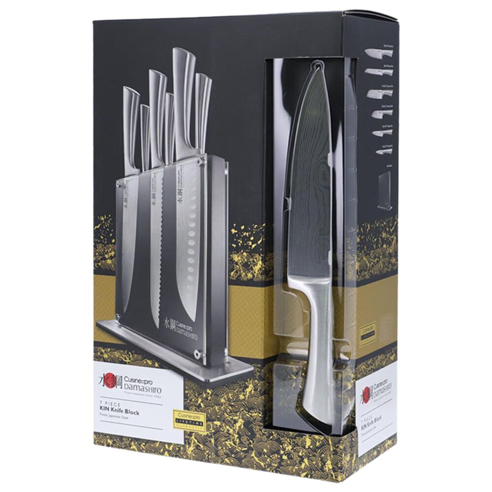 Power A Damashiro 7-Piece Kin Knife Block Set in Stainless Steel, , large