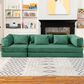 Jaxx Unsofa Stationary Sofa in Peacock Green Velvet, , large