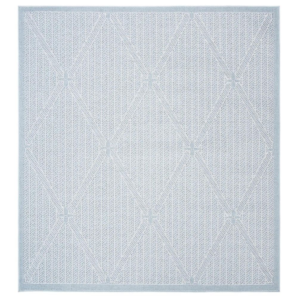 Safavieh Bermuda BMU811M 5" Square Light Blue and Ivory Indoor/Outdoor Area Performance Rug, , large