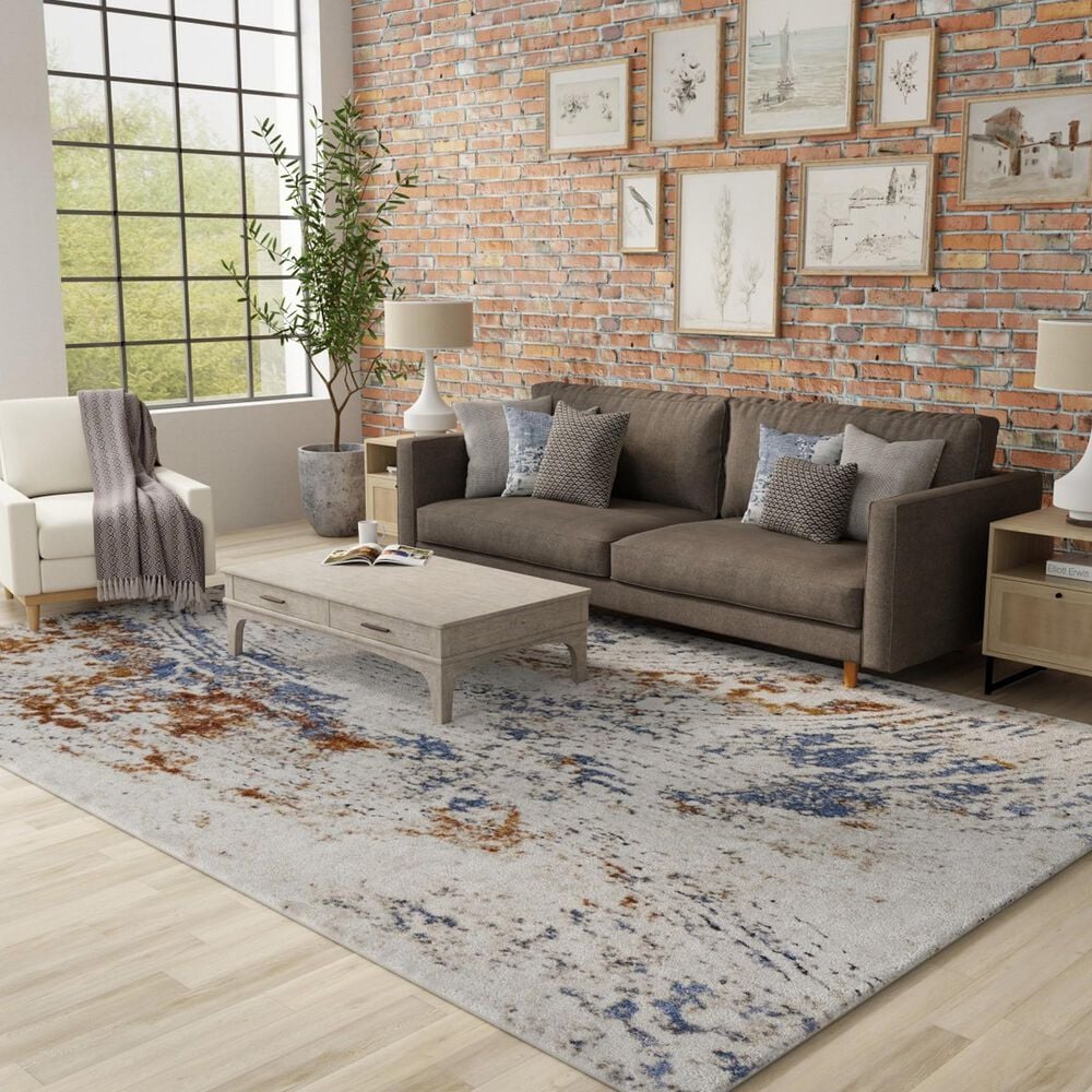 Feizy Rugs Gilmore 10&#39; x 14&#39; Ivory and Rust Area Rug, , large