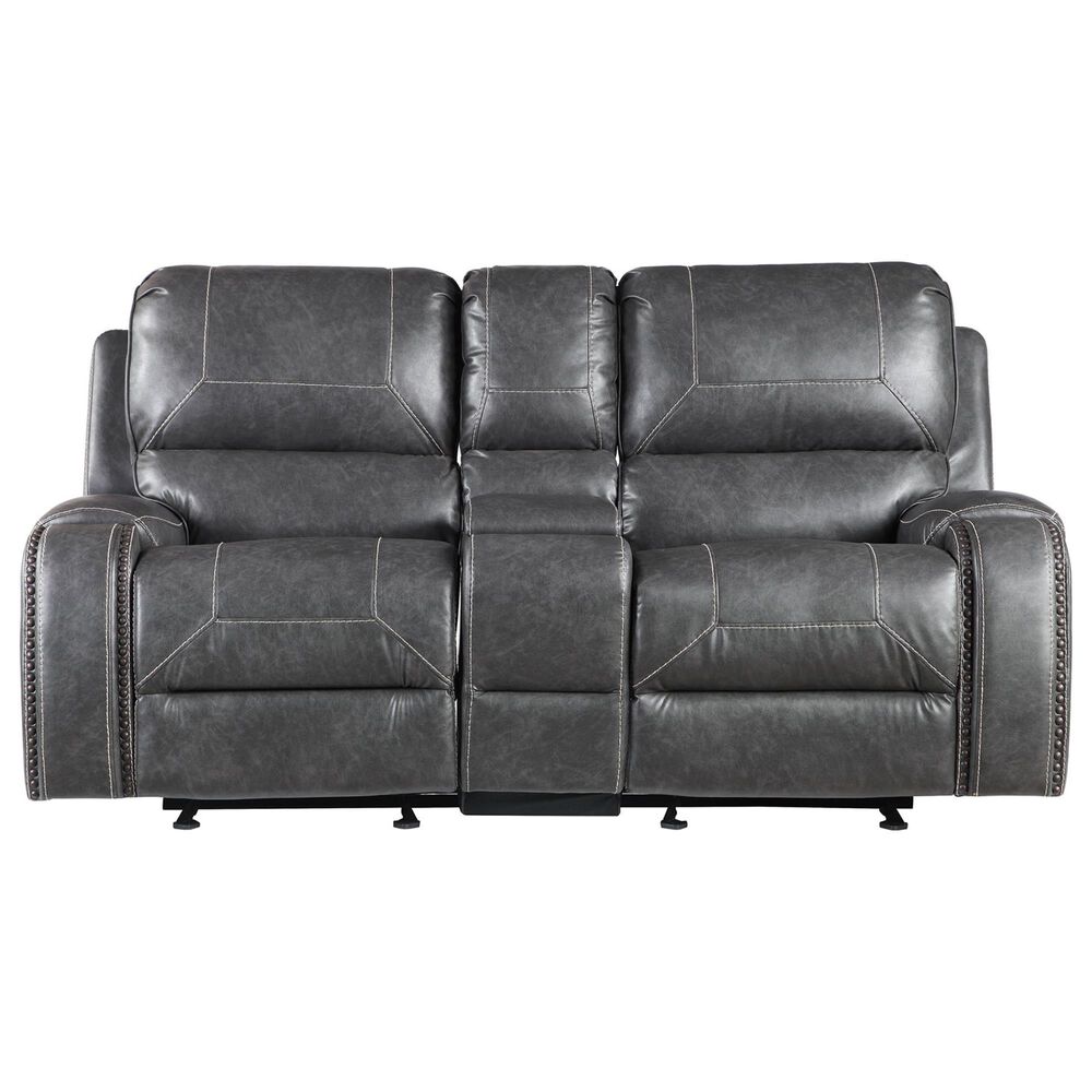Steve Silver Keily Manual Reclining Loveseat in Dove Grey, , large